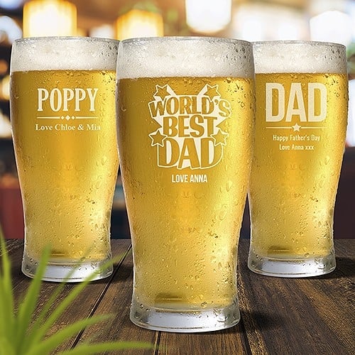 Engraved Standard Beer Glasses