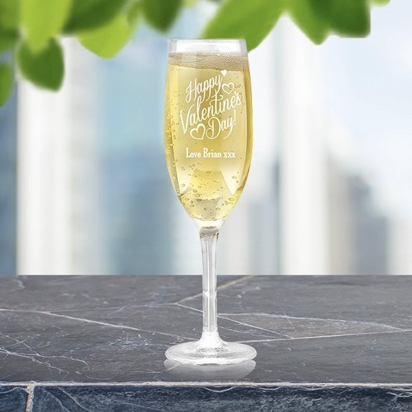 Happy Valentine's Day Champagne Glass