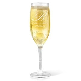 Initial Champagne Glass