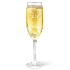 Groom Champagne Glass