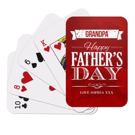 Red Happy Fathers Day Playing Cards